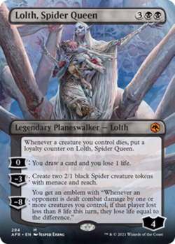 MTG Lolth, Spider Queen - Foil - Borderless, Light Play, English Adventures in t - Image 1