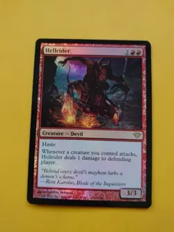 Hellrider FOIL Dark Ascension Devil Magic the Gathering Card. - Image 1