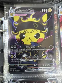 Pikachu Cosplay Asta Black Clover Pokemon Custom ACG Card Holo Foil Anime Cute - Image 1