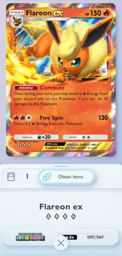 Flareon EX - Eevee Grove - Pokemon TCG Pocket (DIGITAL) - Image 1