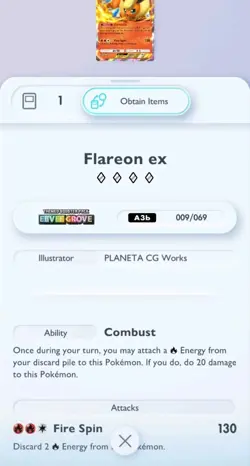 Flareon EX - Eevee Grove - Pokemon TCG Pocket (DIGITAL) - Image 2