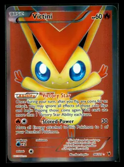 Victini (98 Full Art) 98/101 Noble Victories Reverse Holo Pokemon Card LP+ / NM- - Image 1