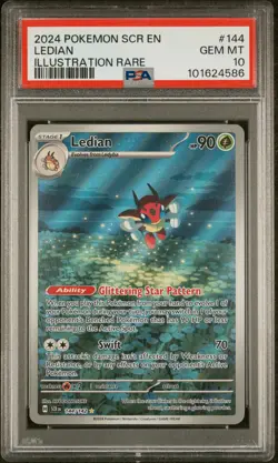 2024 POKEMON SCR EN-STELLAR CROWN ILLUSTRATION RARE #144 LEDIAN PSA 10 - Image 1