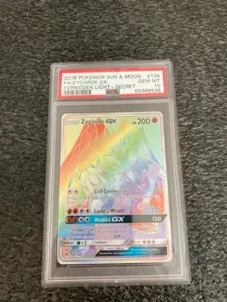 Pokemon PSA 10 Zygarde 136/131 GX Secret Rainbow Rare Forbidden Light - Image 1