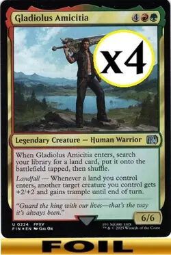 4x - Gladiolus Amicitia - FOIL - x4 (playset) - Final Fantasy - UC NM MTG - Image 1