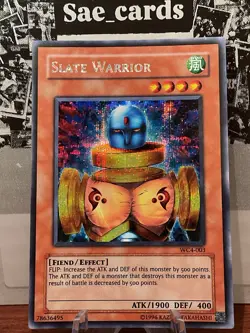 Yu-Gi-Oh! TCG Slate Warrior WC4-003 Secret Rare Holo Promo 2004 MP - Image 1