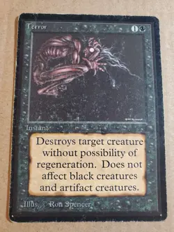 Magic the Gathering MTG Terror - Beta Edition - Moderately Played - Image 1