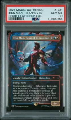 Magic Gathering MTG Marvel Secret Lair FOIL Iron Man Titan #1731 PSA 10 #0555 - Image 1