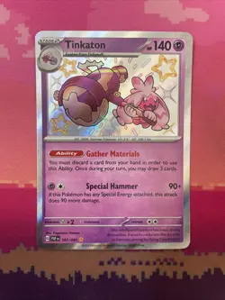 Pokemon Card Tinkaton 167/091 Shiny Paldean Fates Near Mint - Image 1