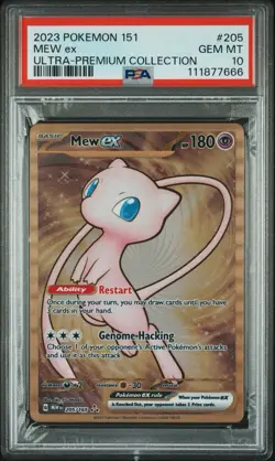 PSA 10 MEW EX 205/165 2023 POKEMON 151 ULTRA PREMIUM COLLECTION GOLD METAL PROMO - Image 1