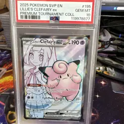 2025 POKEMON SVP LILLIE PREMIUM TOURNAMENT PROMO LILLIE'S CLEFAIRY EX PSA 10 - Image 1