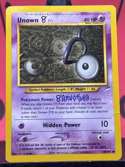 Unown [V] 89/105 Neo Destiny Regular Common 1999 WOTC Pokemon TCG LP - Image 3