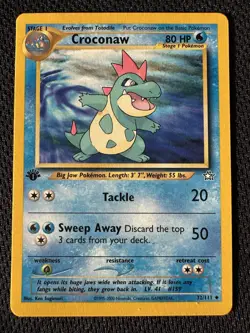 Croconaw 32/111 Pokemon TCG Neo Genesis-1st Edition LP - Image 1