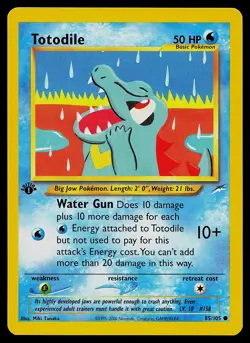 Pokemon Card - Totodile 1st Edition Neo Destiny 85/105 Common - Image 1