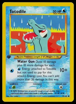 Pokemon Card - Totodile 1st Edition Neo Destiny 85/105 Common - Image 1