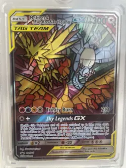 Moltres Zapdos Articuno SM210 GX Tag Team Hidden Fates Promo Card NM Condition - Image 2