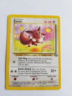 EEVEE 51/64 Unlimited Jungle WOTC Pokemon Card Near Mint/Light Play - Image 1