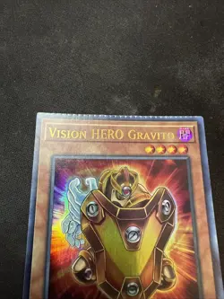 Yugioh Misprint Crimped Error Card - Vision Hero Gravito Ultra Rare Holo - Image 2