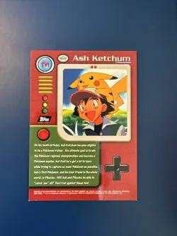 Topps Series 1 1999 TV Animation Ed ASH KETCHUM TV1 Pokemon Character Card - NM - Image 2