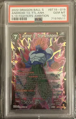 Dragon Ball Super Card Game Android 13, Annihilator BT19-019 PSA Gem Mint 10 - Image 1