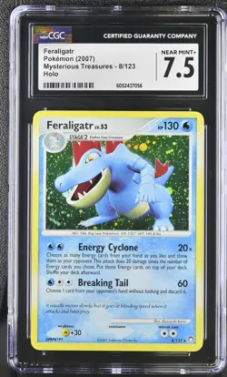 CGC 7.5 Feraligatr 2007 Mysterious Treasures 8/123 Holo Pokemon Card psa - Image 1