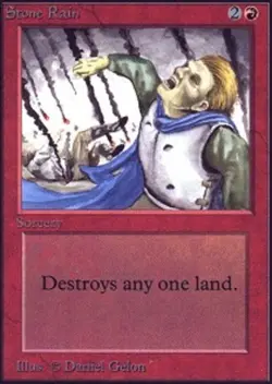 Damaged, English MTG Regular Stone Rain Unlimited Magic the Gathering - Image 1