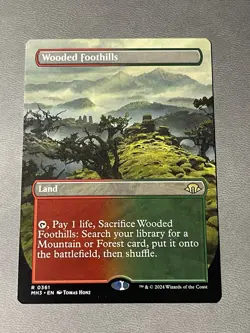 Wooded Foothills (Borderless) Modern Horizons 3 Regular MTG 0361 NM - Image 1