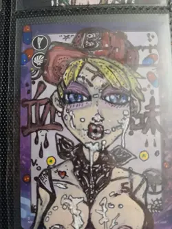 Mtg Hand Painted Altered Art Token Cute Anime Girl Alt Art Work Painting Signed - Image 1