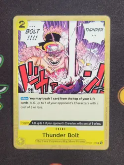 EXACT CARD PICTURED Thunder Bolt OP03-121 PRB01 One Piece TCG Non-Foil - Image 1