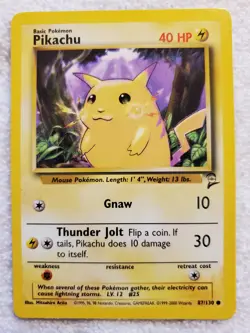 [Lot of 8 cards] Pikachu 87/130 [C] English Base Set-2 Pokemon 1999 TCG Vtg NM - Image 3