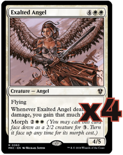 MTG - 4 x Exalted Angel - Playset of 4 - Karlov Manor Commander - 4x x4 - Image 1