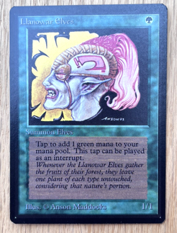Magic The Gathering Llanowar Elves Beta MTG Card Green English Vintage - Image 1