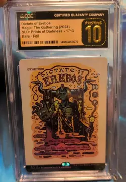 Graded CGC 10 Pristine DICTATE OF EREBOS Secret Lair Foil Prints of Darkness MTG - Image 1