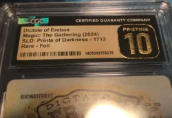Graded CGC 10 Pristine DICTATE OF EREBOS Secret Lair Foil Prints of Darkness MTG - Image 3