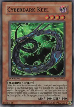 Yugioh Cyberdark Keel CDIP-EN003 Super Rare 1st Edition NM - Image 1