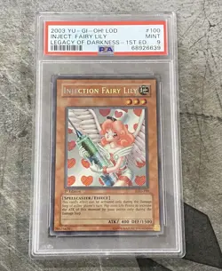 2003 Yu-Gi-Oh Injection Fairy Lily 1st Edition PSA Mint 9 Legacy Of Darkness LOD - Image 1