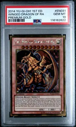 Yu-Gi-Oh! The Winged Dragon of Ra Premium Gold 1st Ed PGLD-EN031 PSA 10 Gem Mint - Image 1