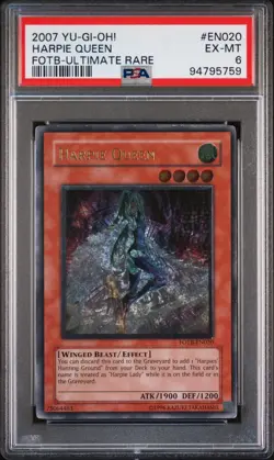 2007 Yu-Gi-Oh! Harpie Queen Force of the Breaker FOTB Unlim Ultimate PSA 6 - Image 1
