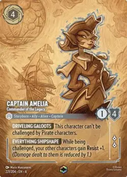 Lorcana Captain Amelia - Commander of the Legacy (Enchanted) NM Holofoil - Image 1