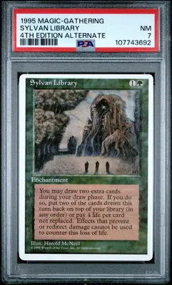 SYLVAN LIBRARY 4th Edition Alternate Rare PSA 7 Vintage MTG [Nostalgium] - Image 1