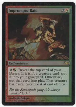 Impromptu Raid 2008 Shadowmoor FOIL Multi-Color Rare Enchantment MTG NM AZ1 - Image 1