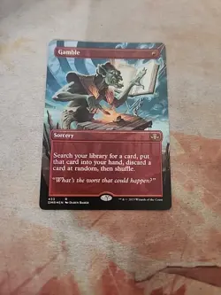 Gamble Borderless Foil Dominaria Remastered MTG NM - Image 1