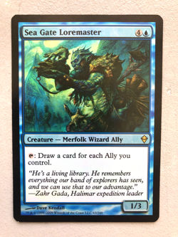 Mtg Carte Magic Zendikar Sea Gate Loremaster FOIL English NM/LP - Image 1