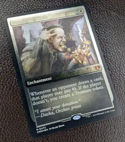 MtG Magic Smothering Tithe Foil Etched Mythic Rare CMM #473 Commander Masters x1 - Image 2