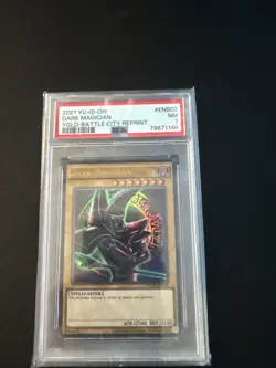 Dark Magician YGLD-ENB02 PSA 7 NM Battle City Reprint Ultra Rare Yugioh - Image 1