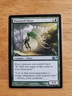 Manaweft Sliver - Core Set 2014 M14 - MTG Magic - Uncommon - Green Creature - Image 1