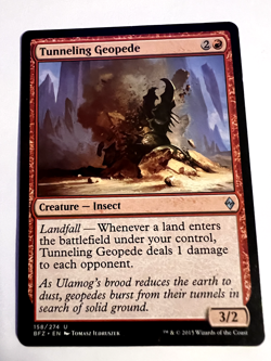 MTG Magic The Gathering Battle for Zendikar Tunneling Geopede Uncommon LP - Image 1