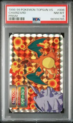 Charizard VS Cloyster Pokemon 1998 Prism Topsun VS Japanese #006 PSA 8 - Image 1
