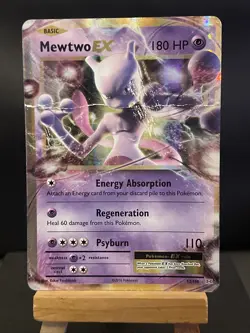 Pokemon Card Mewtwo EX 52/108 XY Evolutions Half Art Ultra Rare Played 2 - Image 1