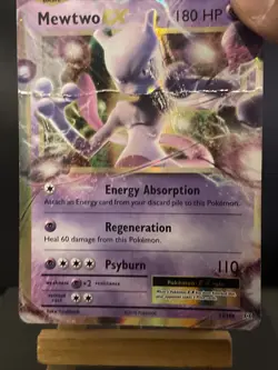 Pokemon Card Mewtwo EX 52/108 XY Evolutions Half Art Ultra Rare Played 2 - Image 3